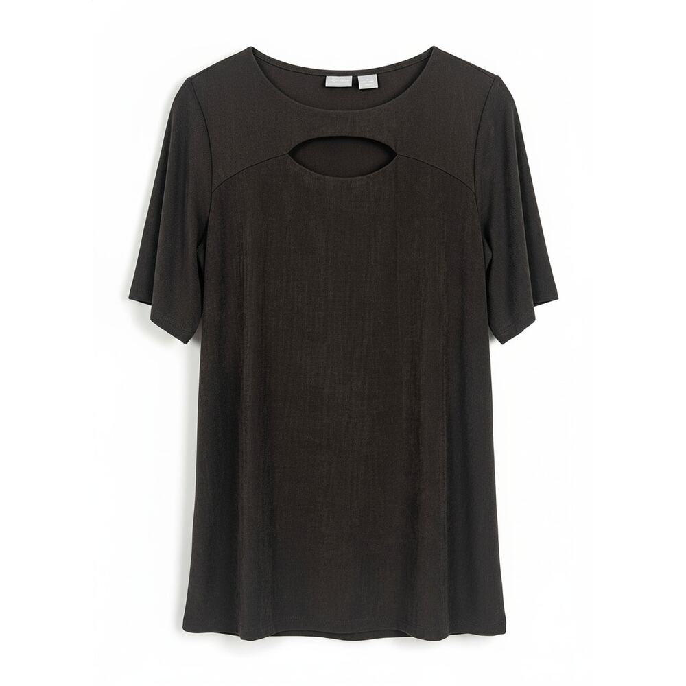 Chico's Womens M Travelers Minimalist Staple Career Coastal Keyhole Neck Tunic